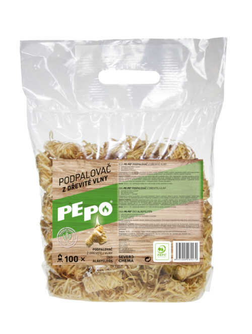 PE-PO podpalovač z dřevité vlny - 100 ks - Obrázek 1
