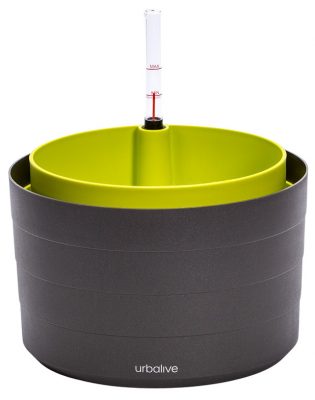 Žardina samozavlažovací Berberis bez závěsu - antracit + zelená 26 cm