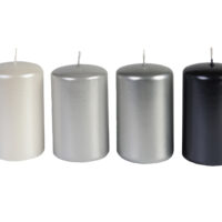 Svíčka adventní válec 60x100 mm - metalická mix černá (4ks)