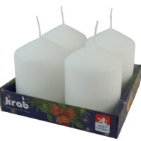 Svíčka adventní válec 60x80 mm - bílá (4ks)