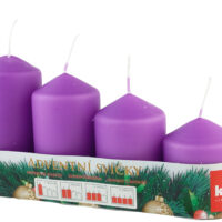 Svíčka adventní schody 50x60/75/90/105 mm - fialová (4ks)