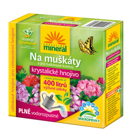 Krystalické hnojivo s lignohumátem - Na muškáty 400 g - Obrázek 1