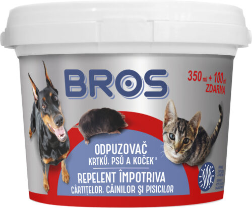Bros - práškový odpuzovač krtků, psů a koček 350 ml + 100 ml zdarma - Obrázek 1