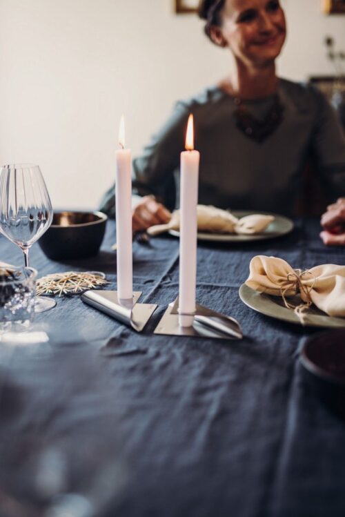 Höfats Square Candle, designový svícen - stříbrný - Obrázek 6