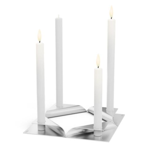 Höfats Square Candle, designový svícen - stříbrný - Obrázek 4