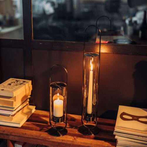Hofats Oval candle 35 Black - svícen s podstavou - černý - Obrázek 5