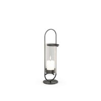 Hofats Oval candle 35 Black - svícen s podstavou - černý
