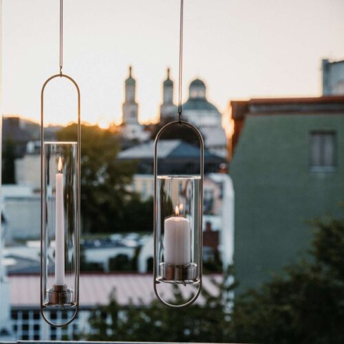 Hofats Oval candle 55 Silver - svícen s podstavou - stříbrný - Obrázek 7