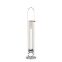 Hofats Oval candle 55 Silver - svícen s podstavou - stříbrný