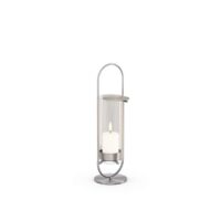Hofats Oval candle 35 Silver - svícen s podstavou - stříbrný