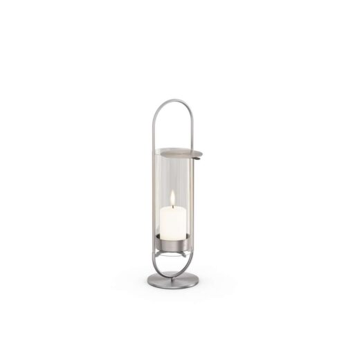 Hofats Oval candle 35 Silver - svícen s podstavou - stříbrný - Obrázek 1