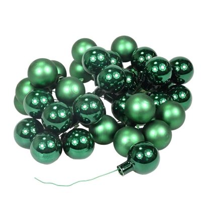 Ozdoba kulaté pr. 30 MM, 72 ks,tm.zelená, cena za sadu