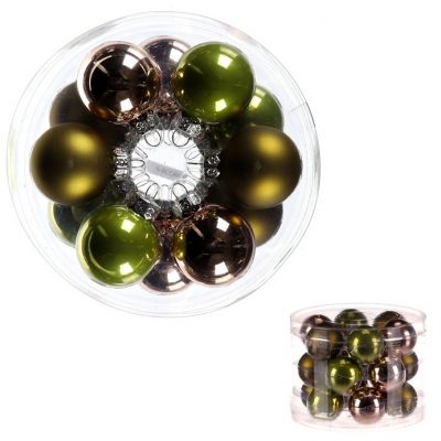 Kulaté skleněné ozdoby - pr. 4 cm, mix barev (18 ks)