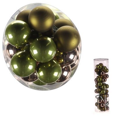 Kulaté skleněné ozdoby - pr. 2 cm, 48 ks