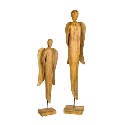 Anděl dřevo, Alina, přírodní, 12x19x85 cm