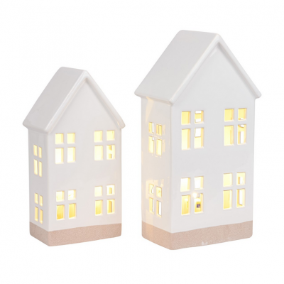 DOMEK keramika ´Haag´, bílý, glazovaný, LED 15x10x28