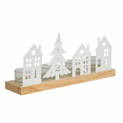 DOMEK scéna, dřevo, čajovky, 29x7x13 cm přírodní - Obrázek 1