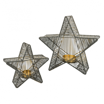 Lucerna Hvězda, 19 cm, černá/zlatá na čajovku