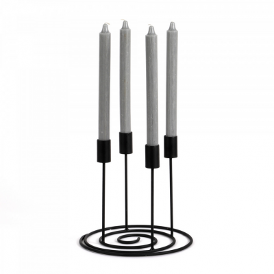 Stojan na svíčky ´Rondo´, kov, černý, 20x20