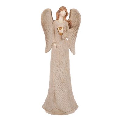 Anděl polyresin, držící srdce