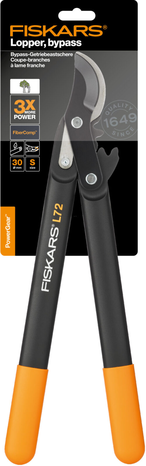 Nůžky na silné větve PowerGear™ převodové nůžk. hlava (S) L72 - 1001555 Fiskars - Image 1