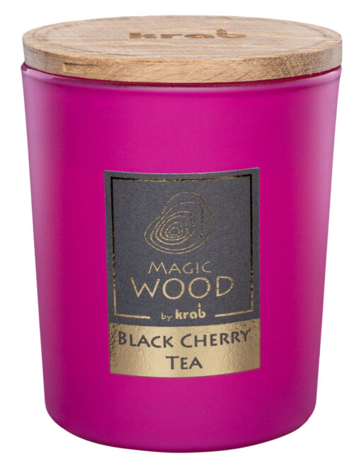Svíčka sklo - MAGIC WOOD 300 g - Black Cherry Tea - Obrázek 3