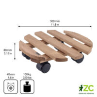 Podložka pod květináč kruhový - 30 cm Country buk palisandr (nosnost 100kg)