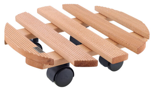Podložka pod květináč kruhový - 30 cm Country buk kaštan (nosnost 100kg) - Obrázek 3