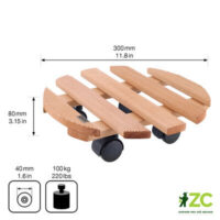 Podložka pod květináč kruhový - 30 cm Country buk kaštan (nosnost 100kg)
