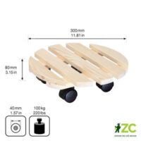 Podložka pod květináč kruhový - 28/30 cm buk přírodní (nosnost 100kg)