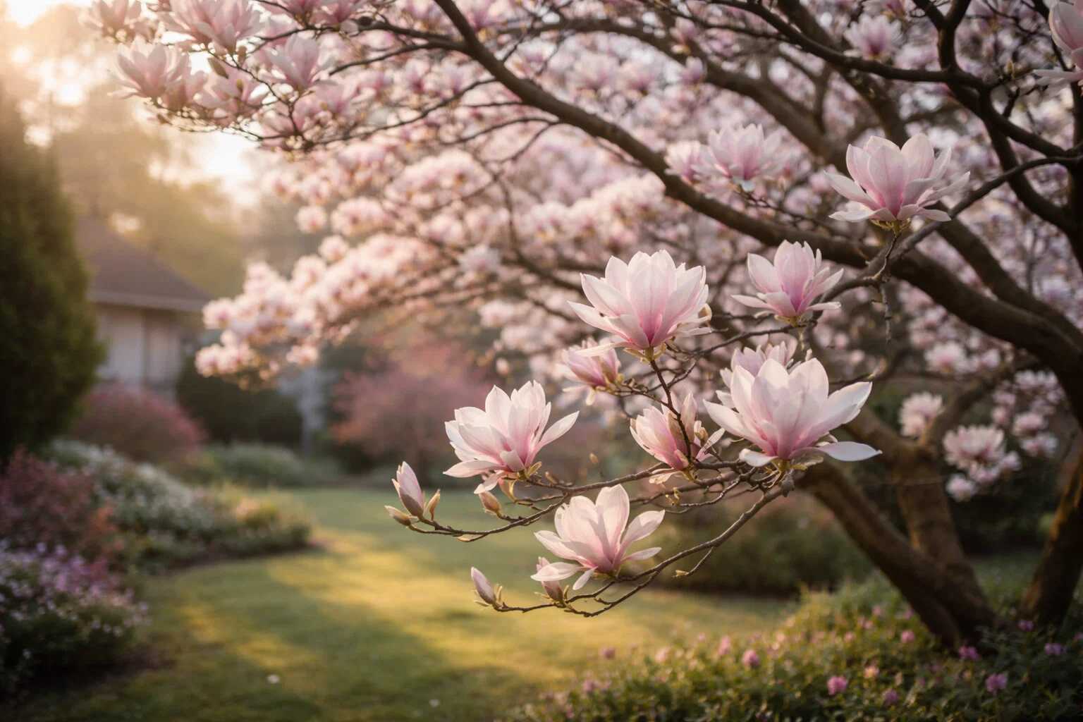 Rozkvetlé magnolie v zahradě | ZCstrakovo.cz