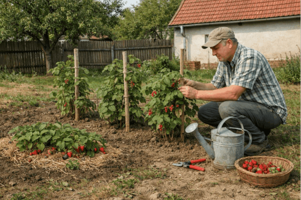 Pán pracuje na zahradě a v záhonu | Zcstrakovo.cz