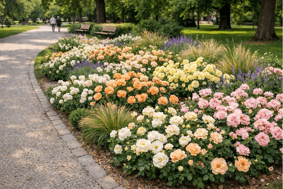 Záhon s růžemi v parku | Zcstrakovo.cz