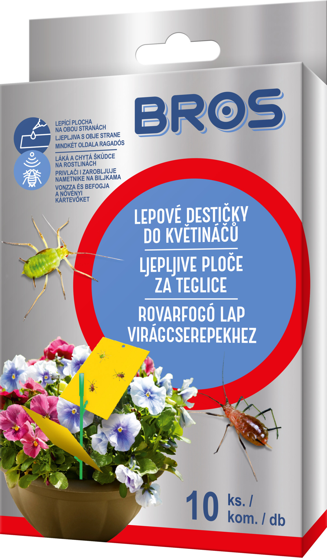 Bros - lepové desky do květináčů 10 ks