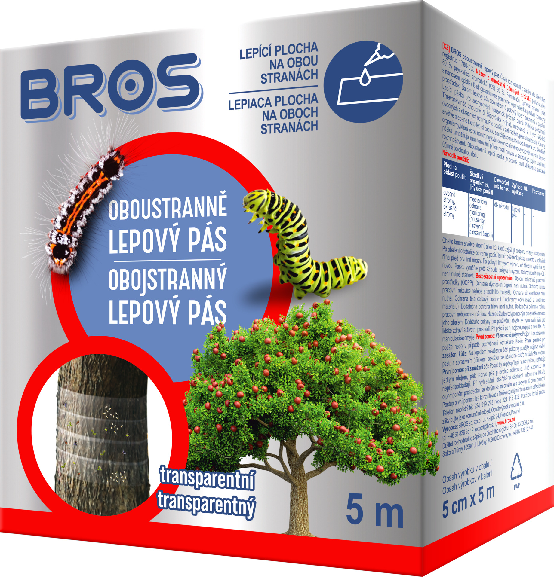 Bros - oboustranné lepové pásy na stromy 5 m