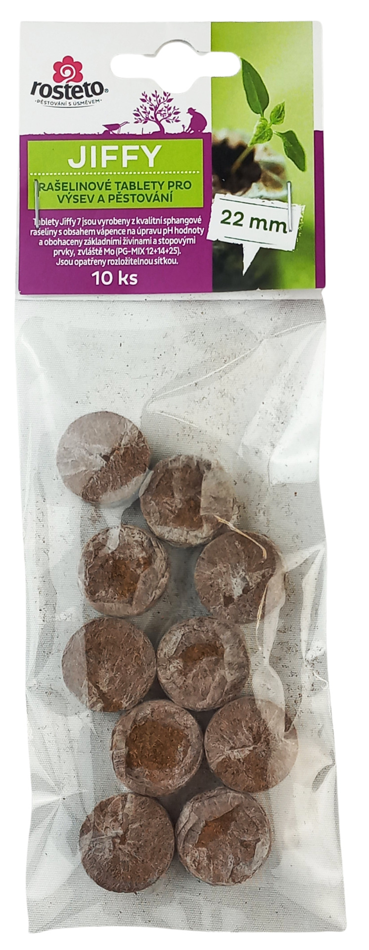 Jiffy Rosteto 22 mm síťka  (10 ks)