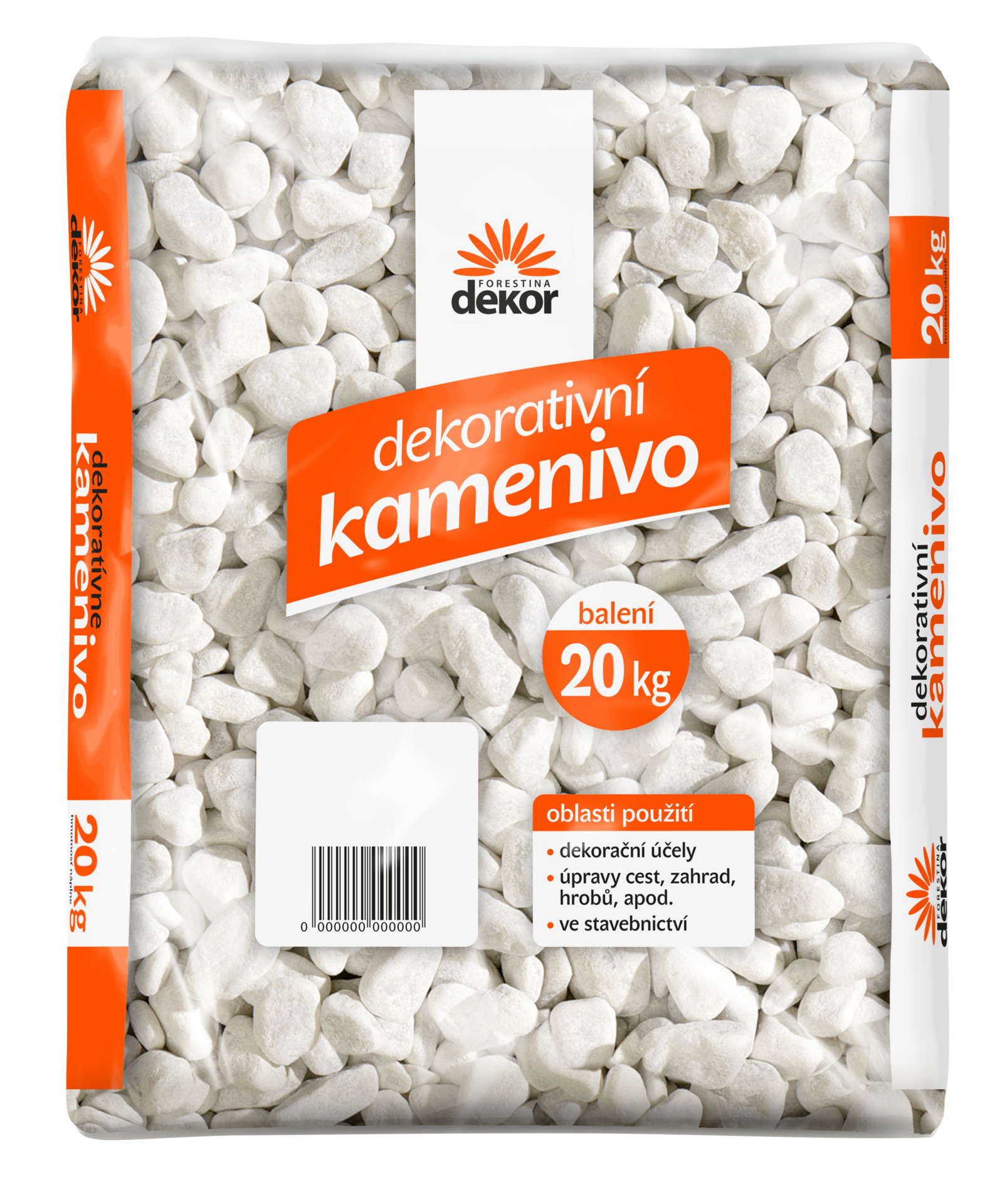 Mramor bílý valoun 25-40 mm - 20 kg