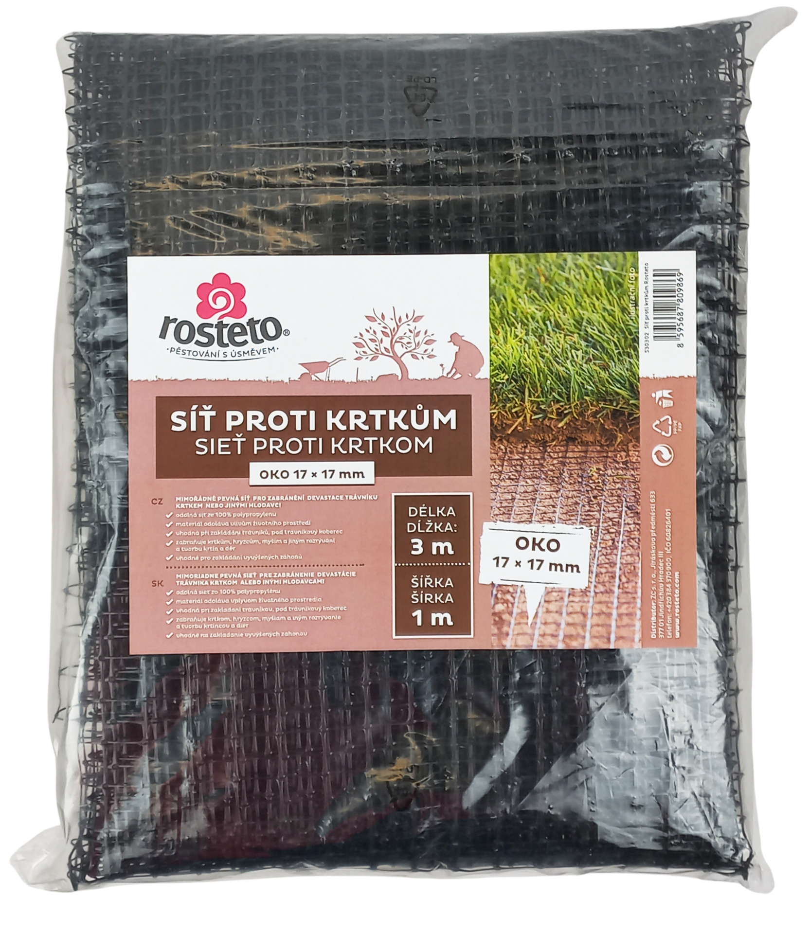 Síť proti krtkům Rosteto - 3 x1 m černá