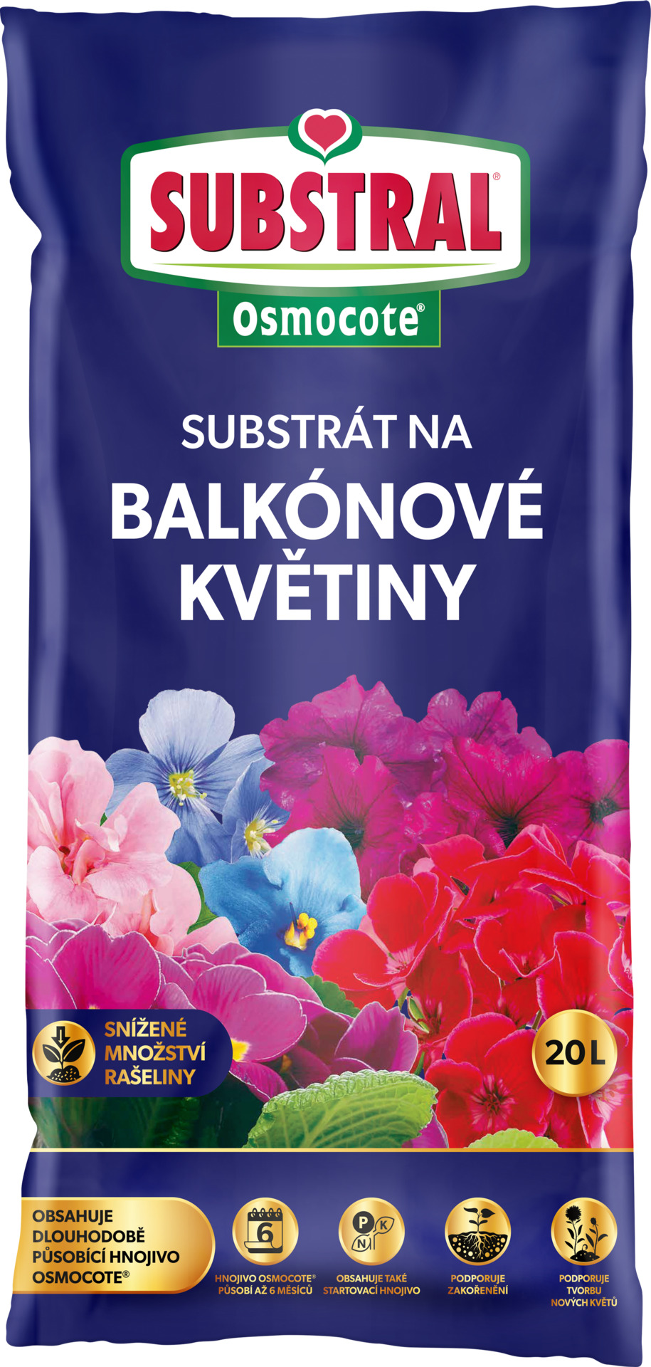 Substrát Substral -  Osmocote na balkónové květiny 20 l