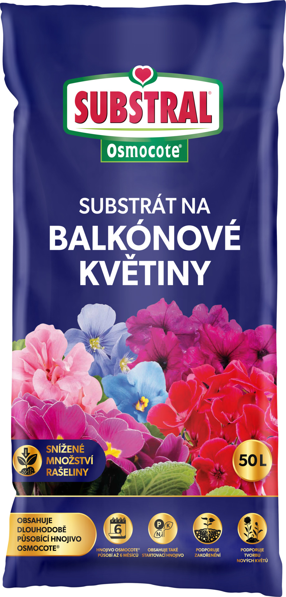 Substrát Substral -  Osmocote na balkónové květiny 50 l