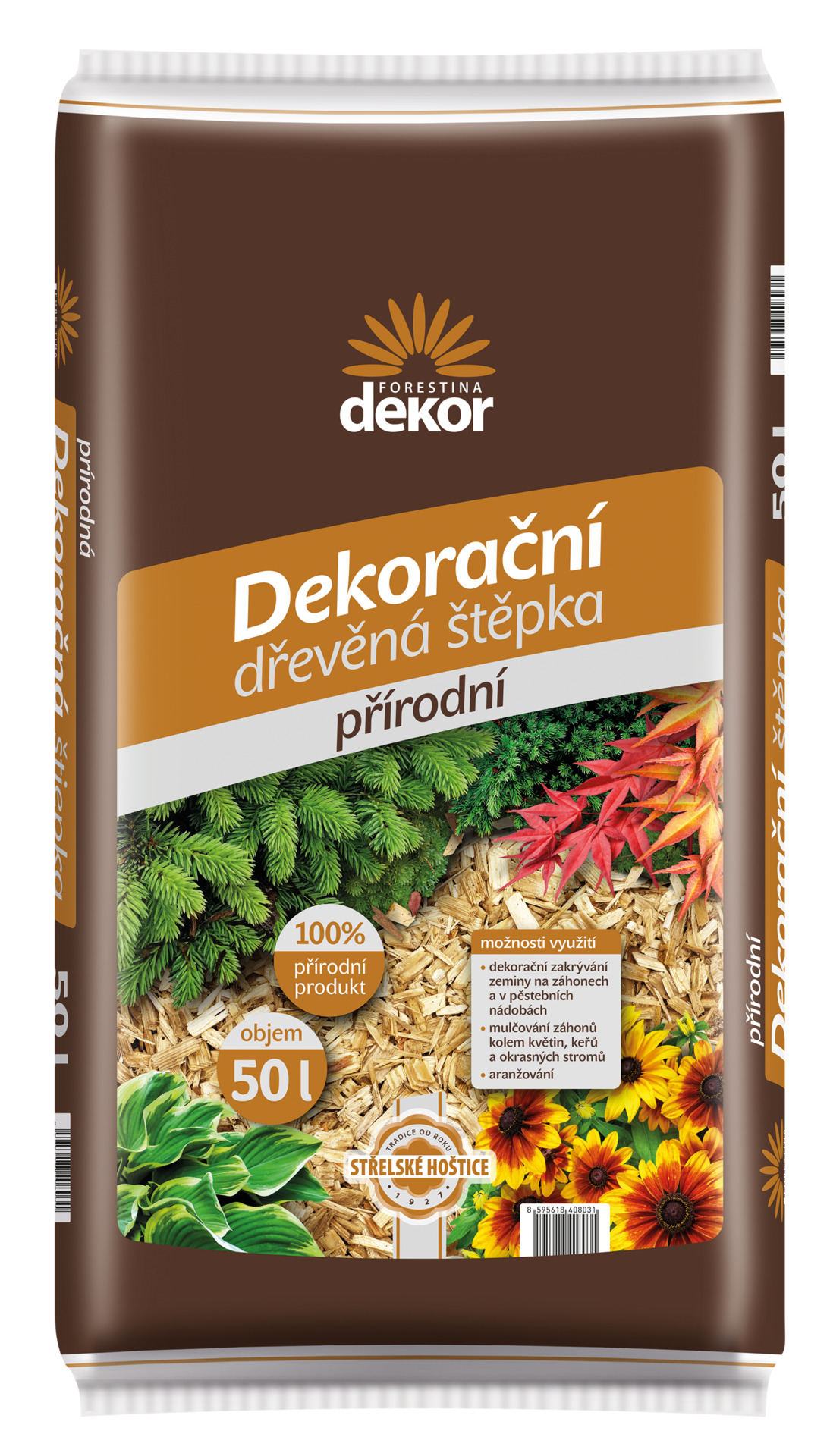 Štěpka dekorační dřevěná Forestina - 50 l přírodní