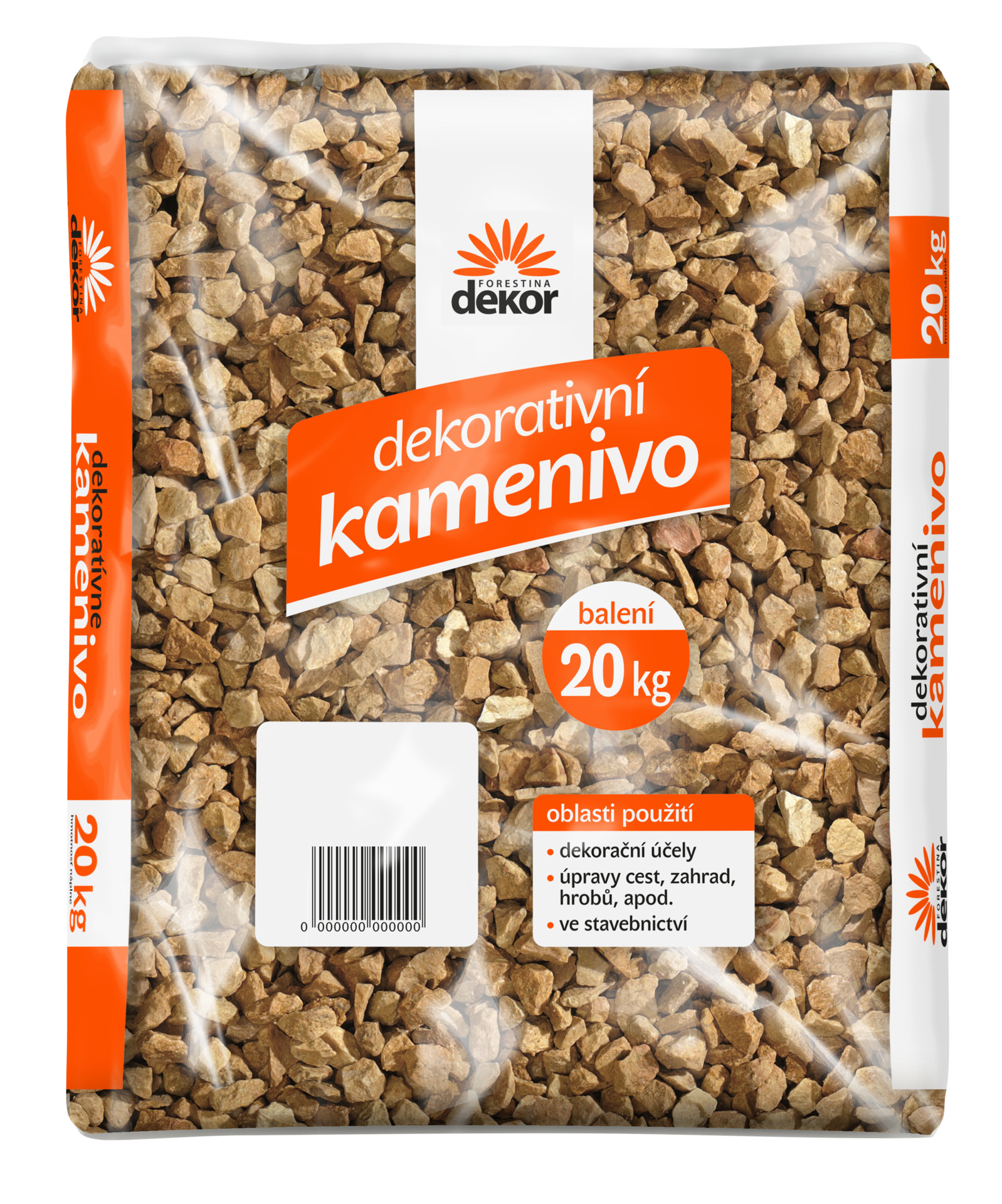 Štěrk dekorativní žlutý 12-16 mm - 20 kg