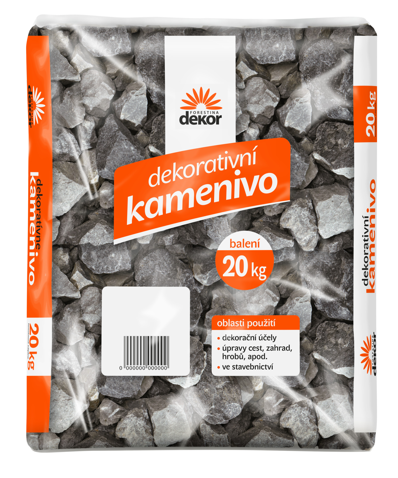 Štěrk mramorový šedý 30-50 mm - 20 kg