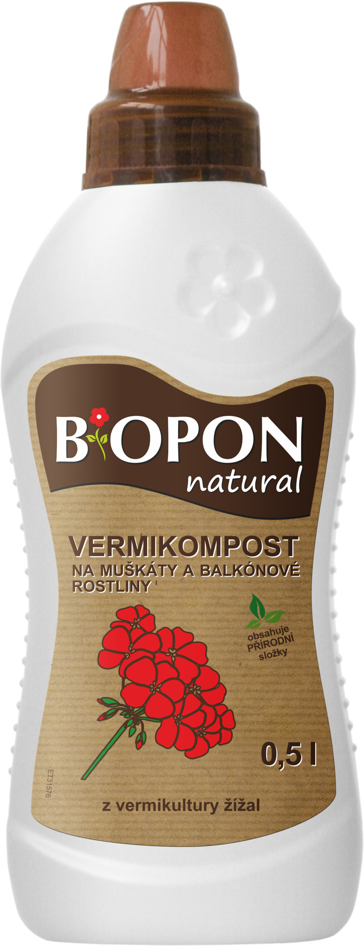 Bopon - Natural Vermikompost na muškáty a balkonové rostliny 500 ml BROS